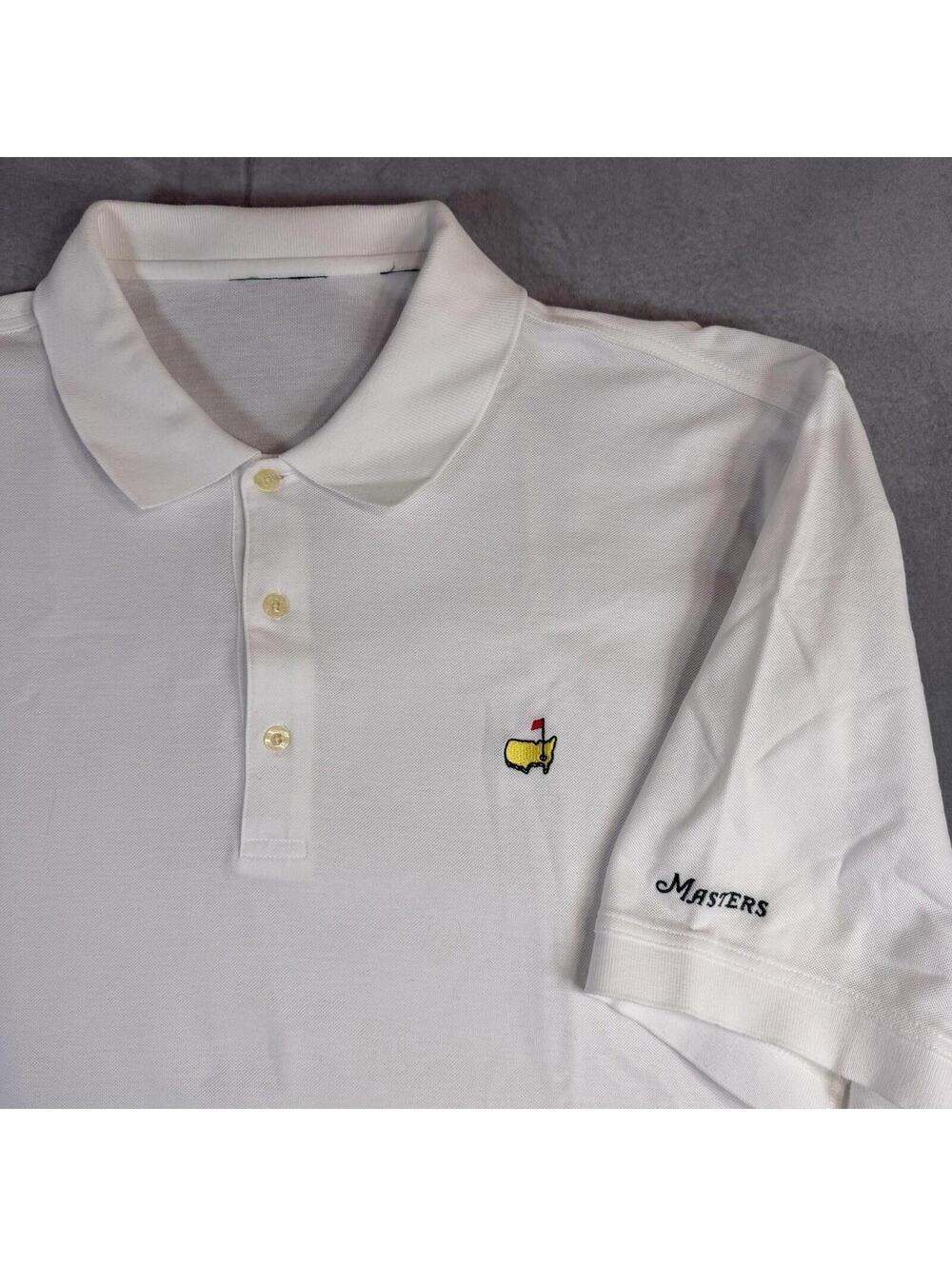Masters Collection Polo Shirt Mens XL White Cotton Pique Golf Augusta VTG